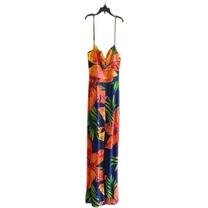 Sievercute tropical print poly spandex jumpsuit sz S